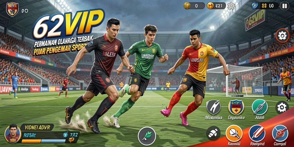 Tampilan gameplay seru dengan fitur interaktif di 62VIP.