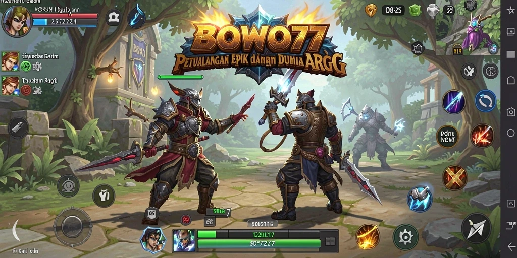 Tampilan aksi seru dari gameplay BOWO77 di dunia ARPG.
