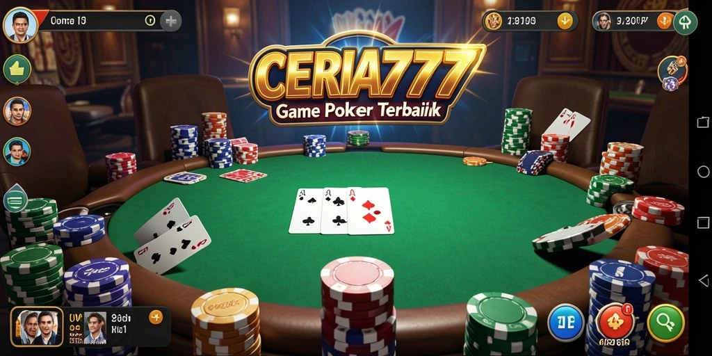 Tampilan antarmuka CERIA777 dengan gameplay Poker yang menarik.