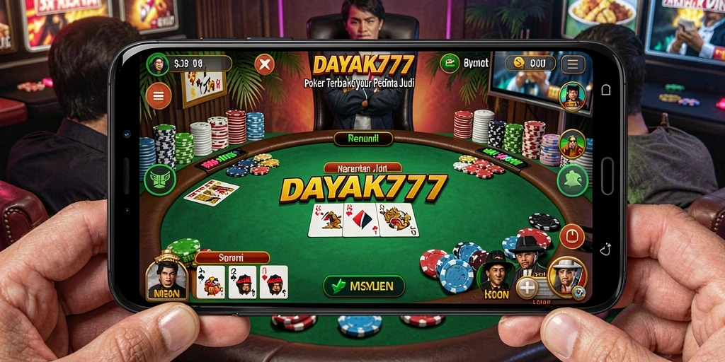 Screenshot dari gameplay Poker di DAYAK777 yang menegangkan dan seru.