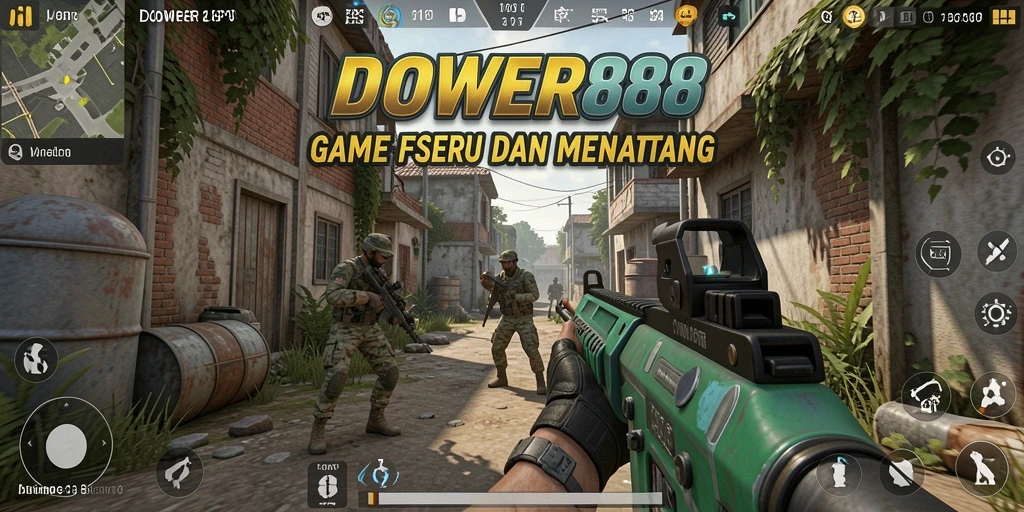 Tampilan mendebarkan gameplay DOWER88 dalam aksi FPS.