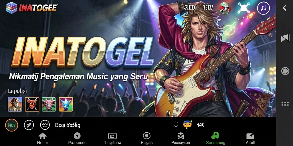 Tampilan gameplay INATOGEL yang menampilkan interaksi musik yang seru.