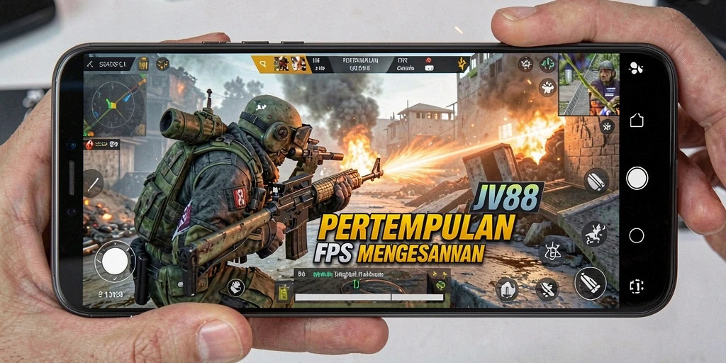 Tampilan gameplay JV88 yang mendebarkan dengan aksi tembak menembak.