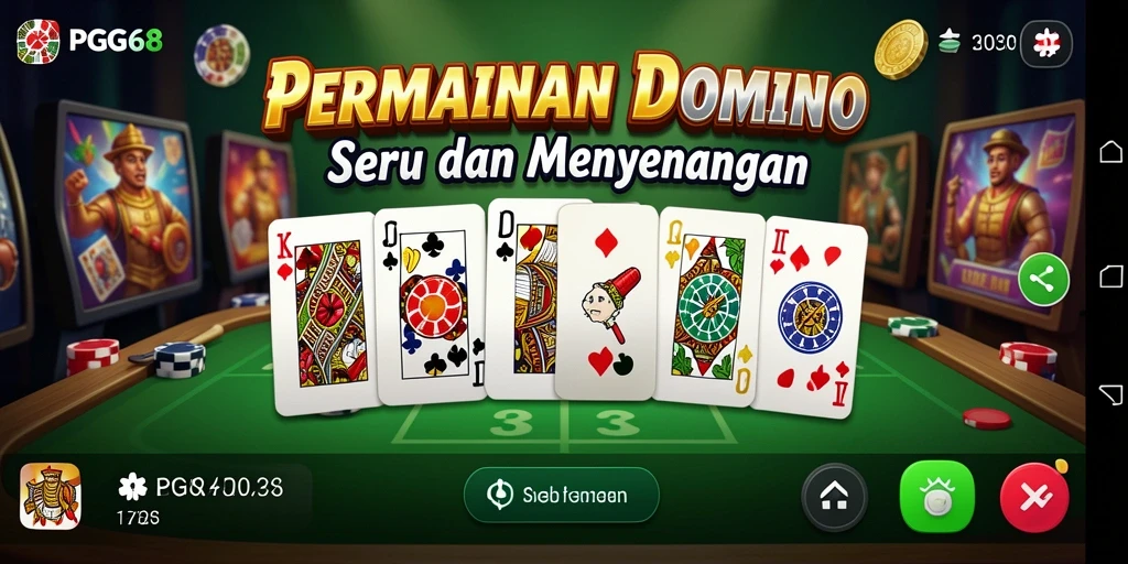 Tampilan screenshot PGG68 menunjukkan keseruan bermain Domino secara online.