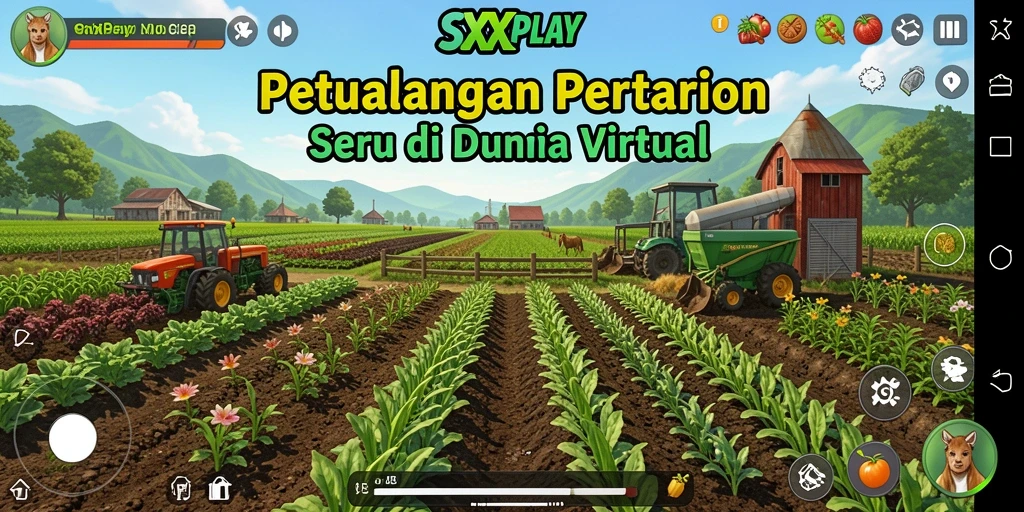 Tampilan seru gameplay bertani di SXXPLAY dengan grafik yang memukau.